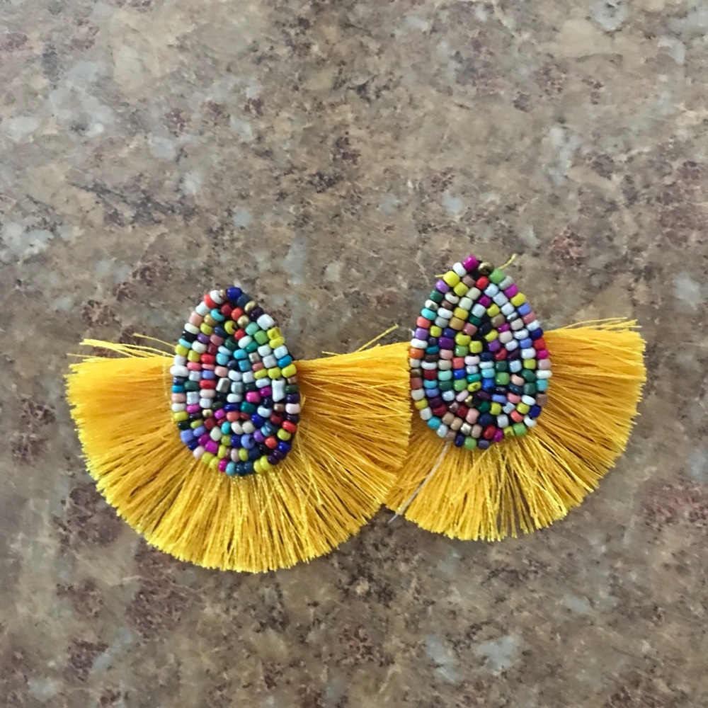 Yellow statement earrings!